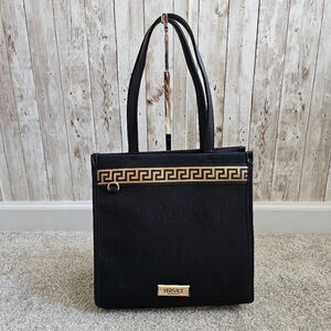 Versace small Tote Bag, Black and Gold